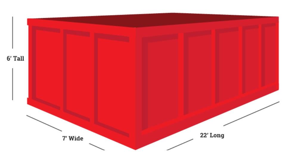 6'x7'x22' 40 Yard Dumpster Dimensions